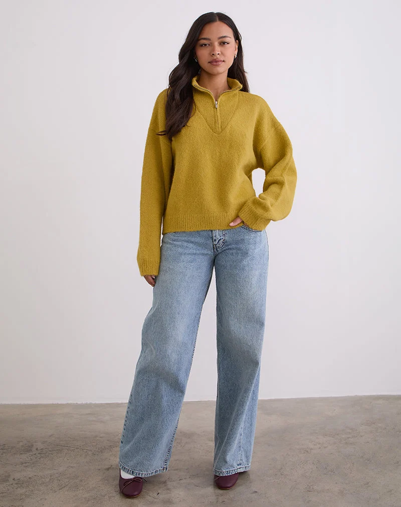 Pull Atine, ocre moutarde