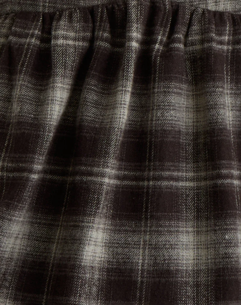 Débardeur à poitrine triangulaire Kaoru à carreaux gris