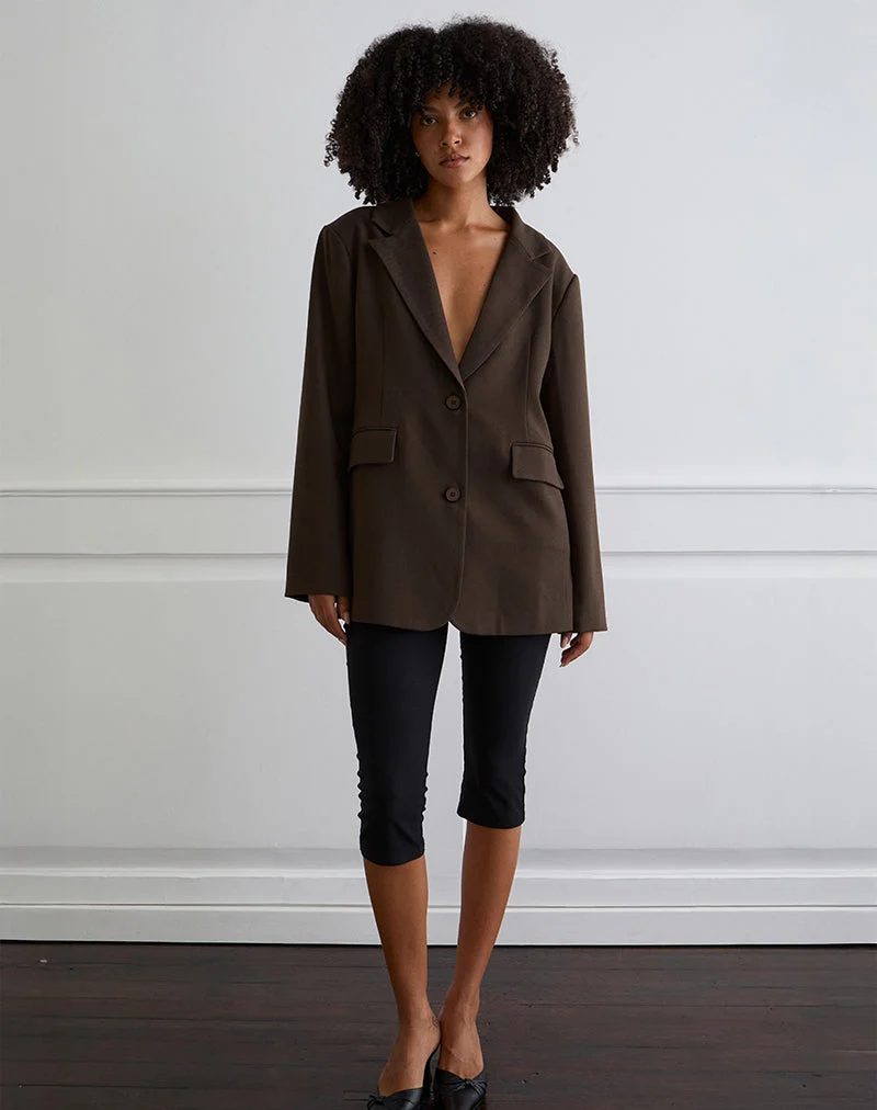 Blazer de tailleur texturé Maiwa en brun
