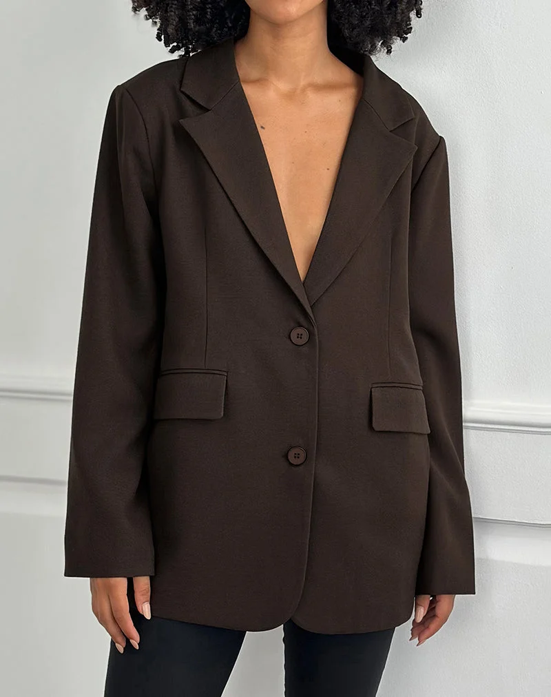 Blazer de tailleur texturé Maiwa en brun