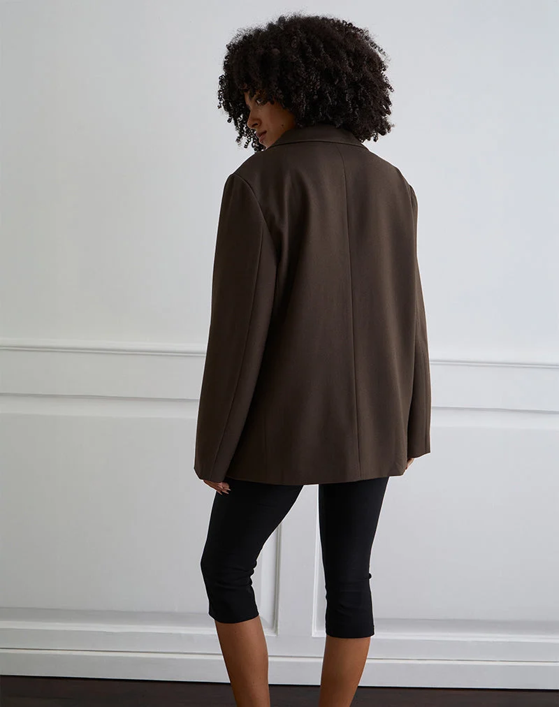 Blazer de tailleur texturé Maiwa en brun