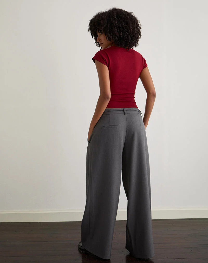 Pantalon Rivela à taille nouée en gris