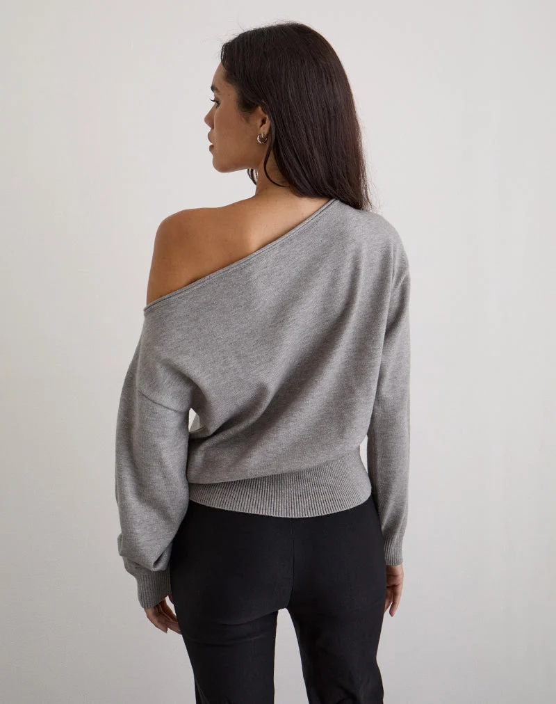 Pull Jalira en tricot gris
