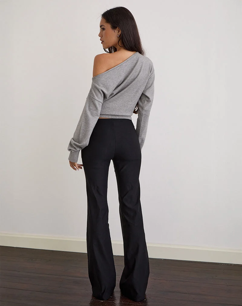 Pantalon évasé Olira avec œillets en noir tailleur