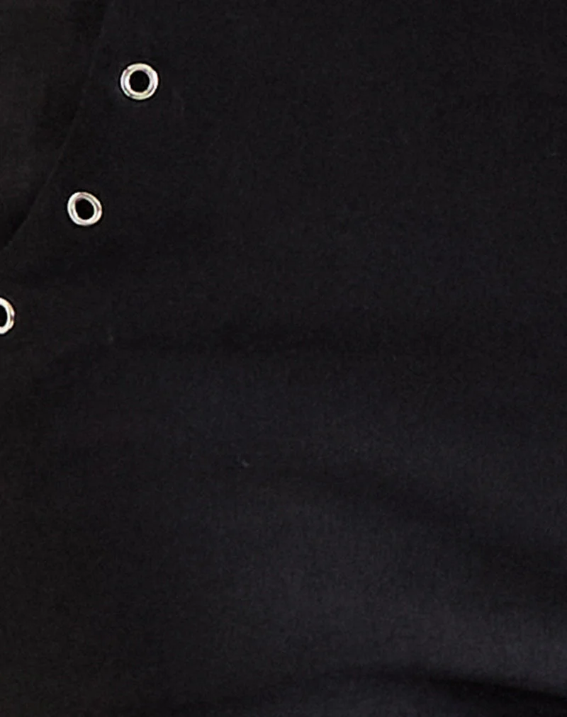 Pantalon évasé Olira avec œillets en noir tailleur