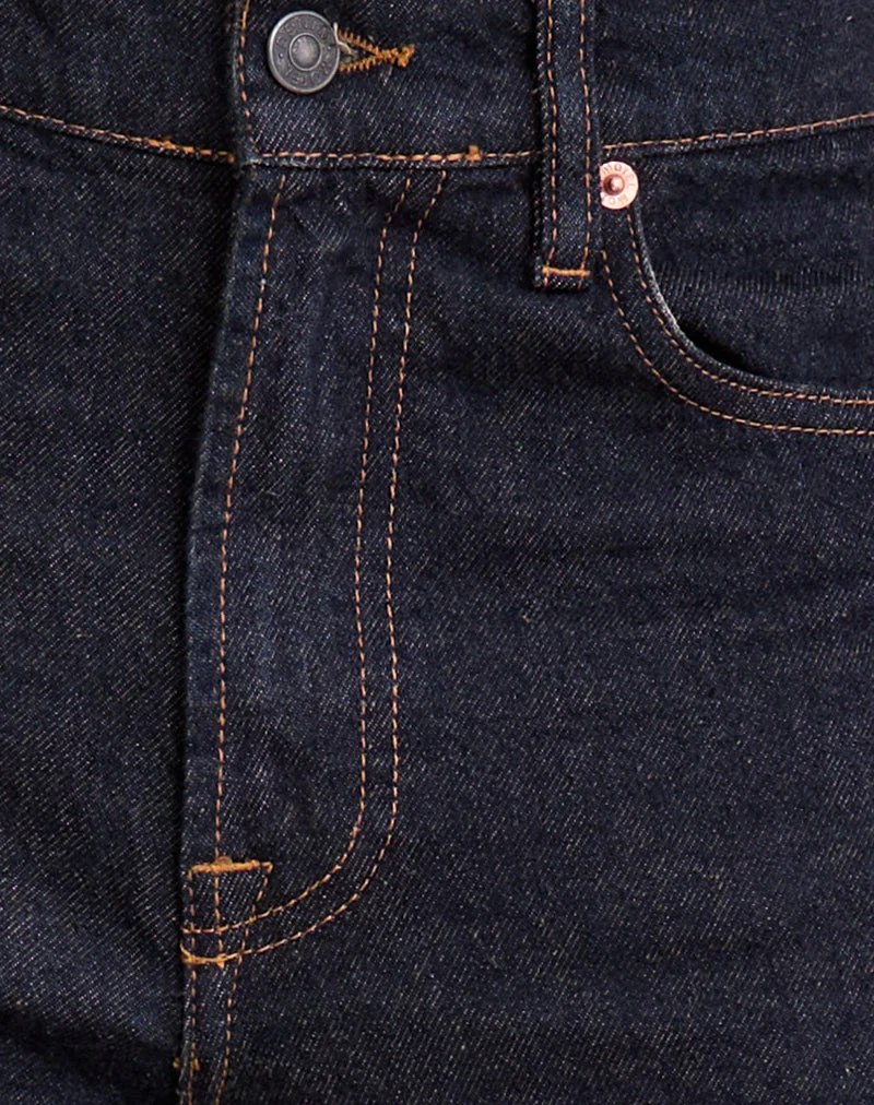 Jean parallèle slim à taille basse, indigo