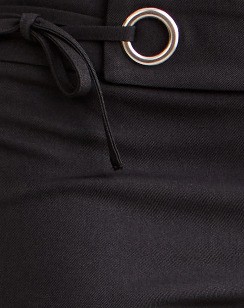 Pantalon de tailleur à cravate Tova, noir