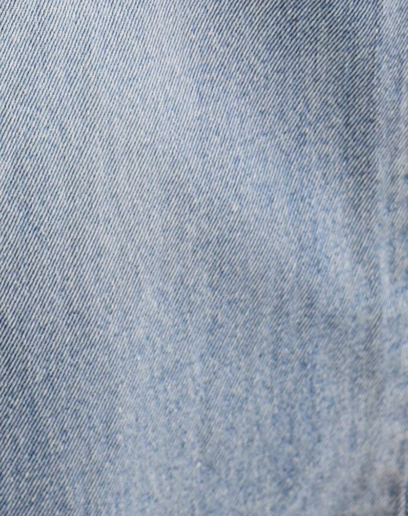 Jean ample à taille basse en Extreme Rip Vintage Blue