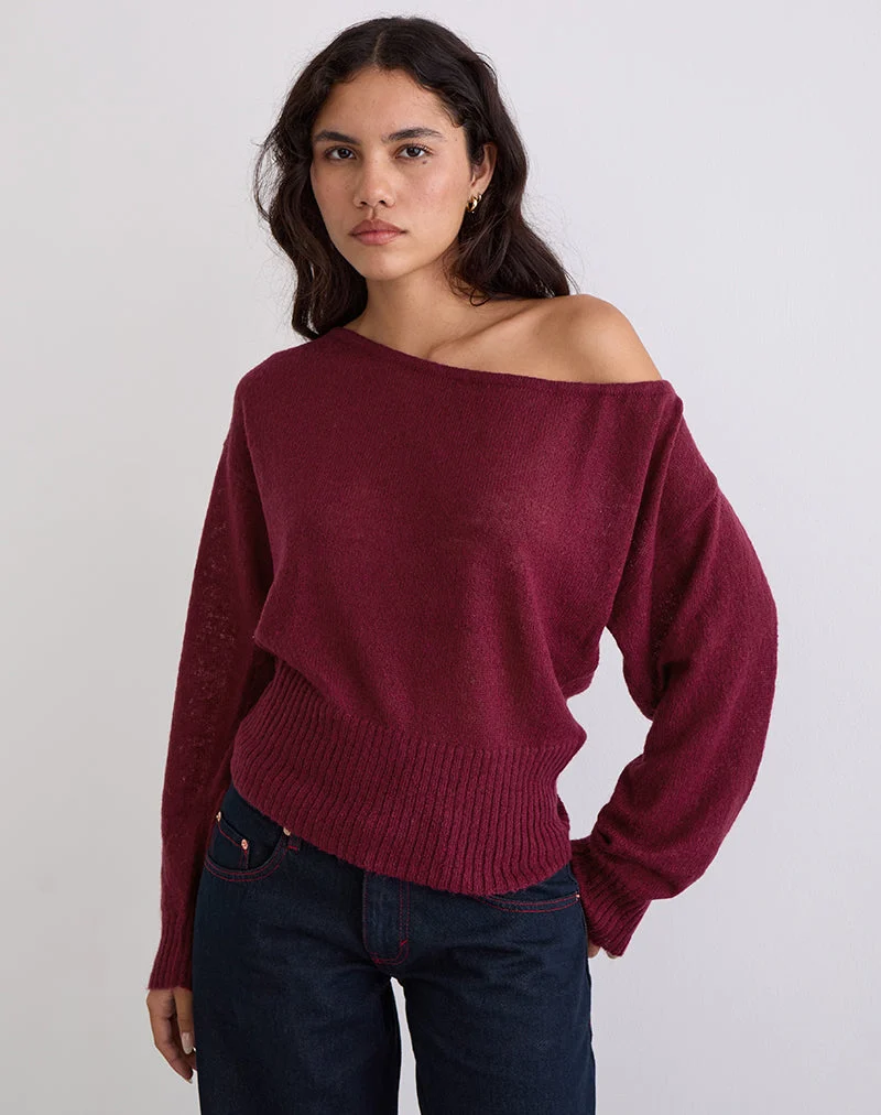 Pull asymétrique Suena en vin