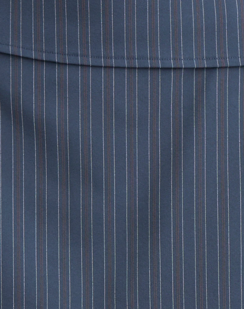 Jupe-short Ryker en stretch à rayures pinstripe Navy