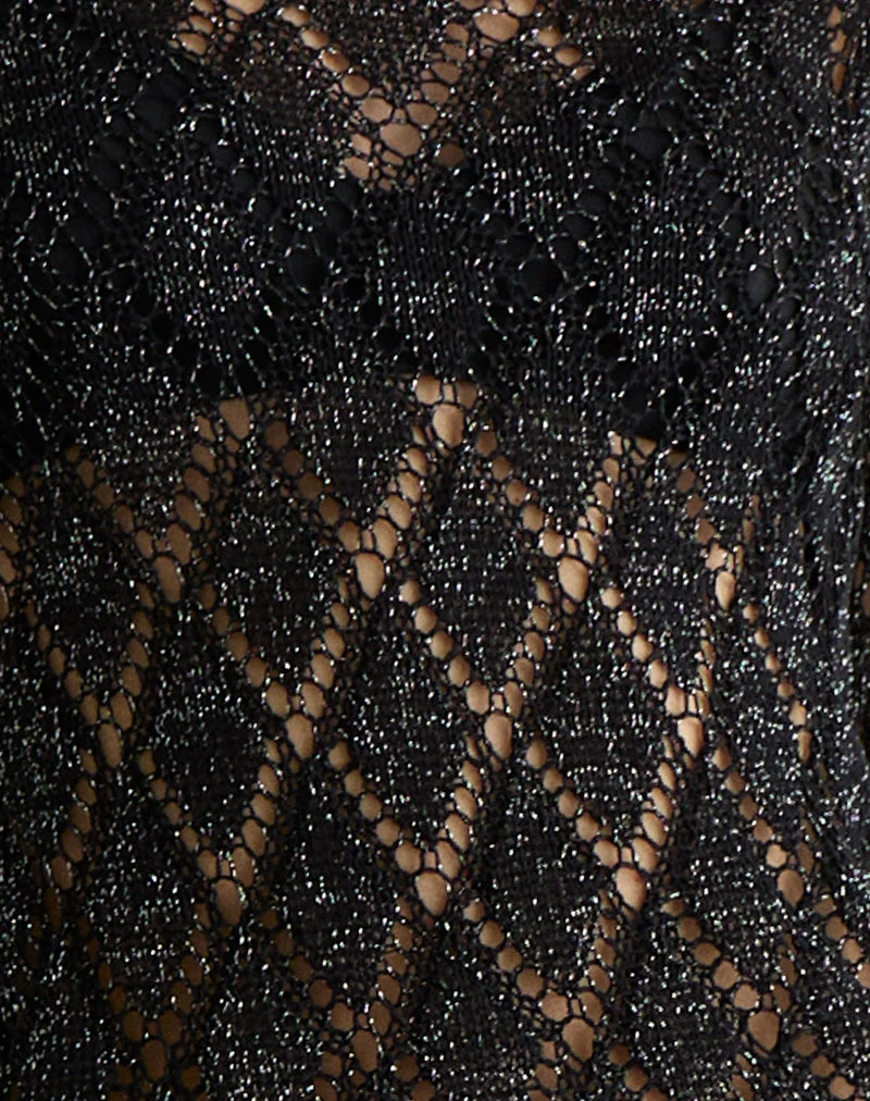 Pull Tate en noir métallisé