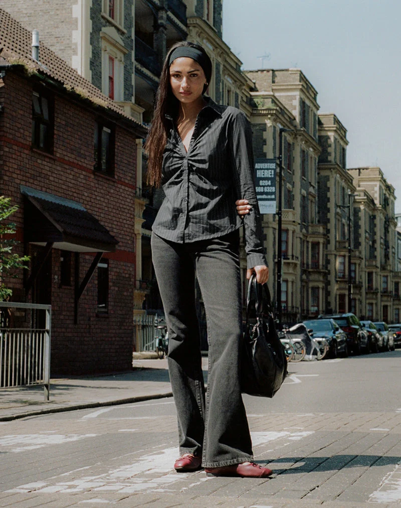 Chemise ajustée Tarsi, Mono Pinstripe Grey