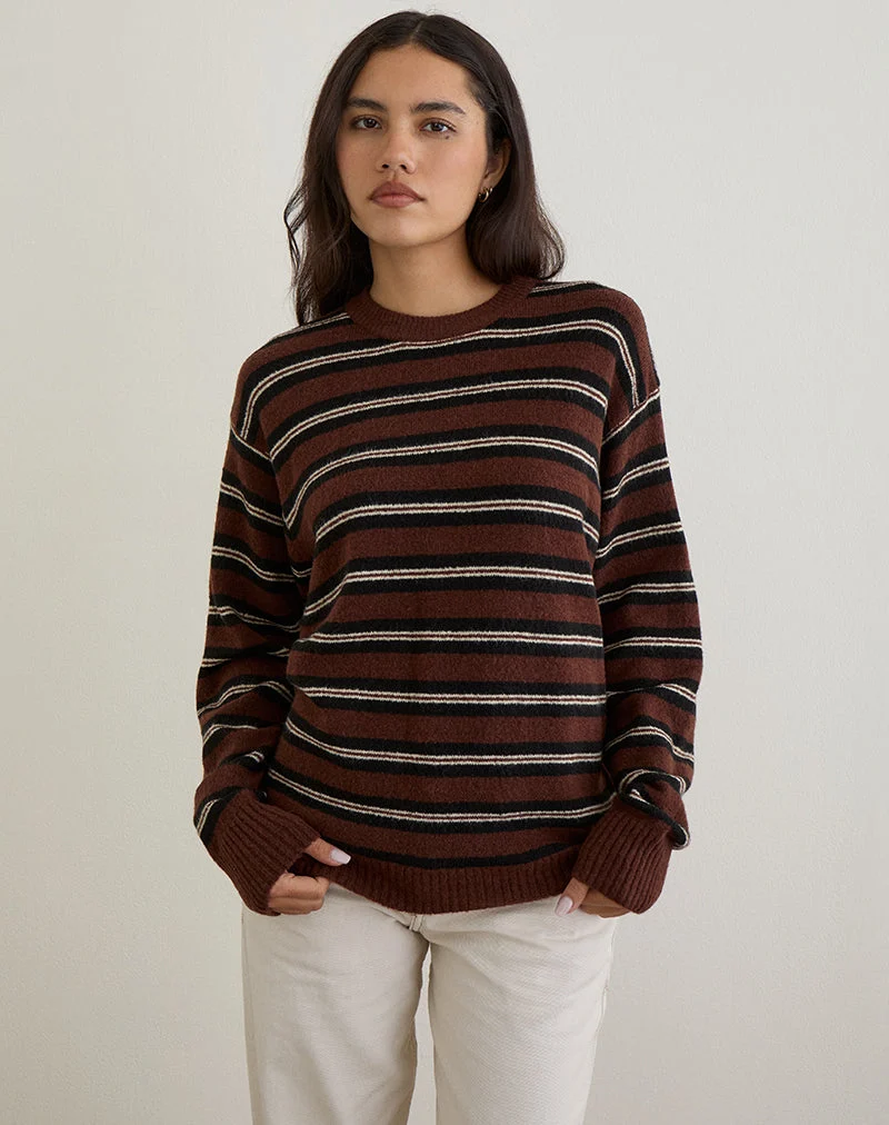 Ishari Jumper in Stripe Brown Multi