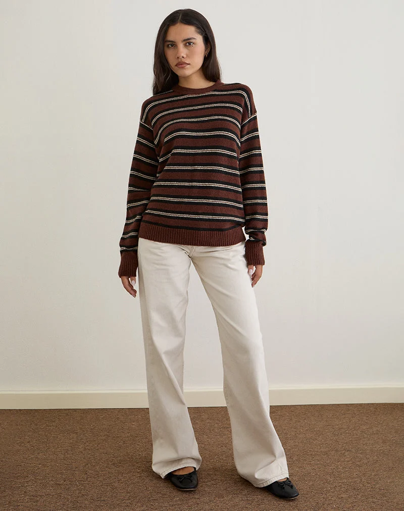 Ishari Jumper in Stripe Brown Multi
