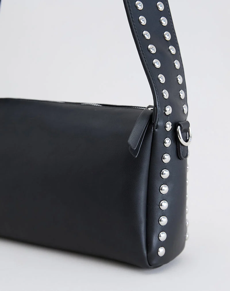 Sac à bandoulière clouté en noir