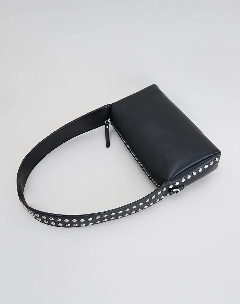 Sac à bandoulière clouté en noir