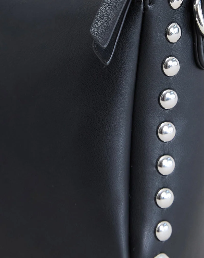 Sac à bandoulière clouté en noir