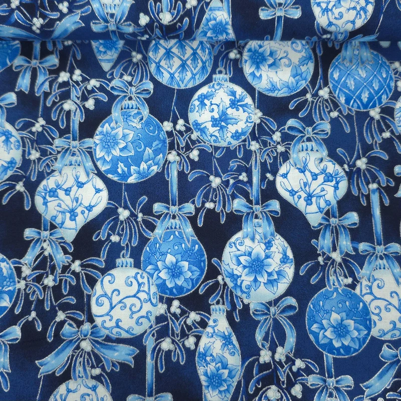 100 % coton | Éclat des fêtes | Raffinement Festif | Bleu marine | Robert Kaufman