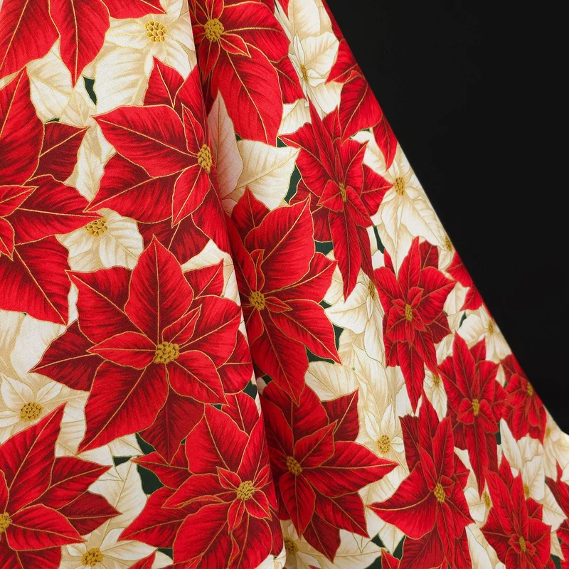 100 % coton | Flourish des fêtes | Parure festive | Cramoisi | Robert Kaufman
