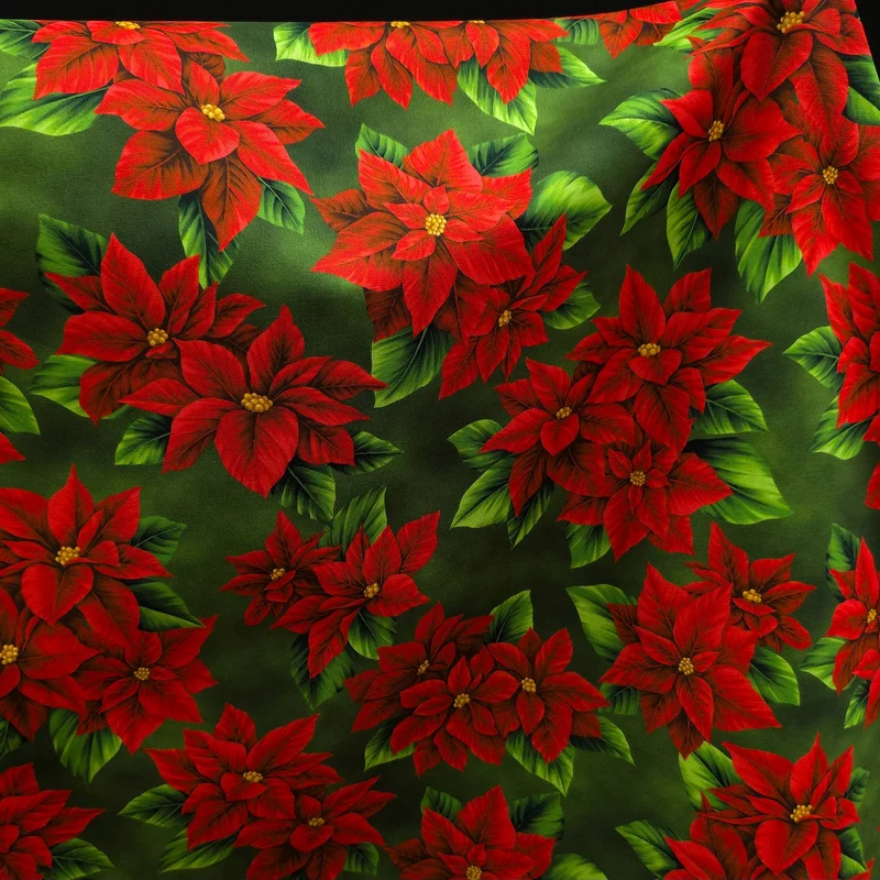 100 % coton | Noël vintage | Vert | Robert Kaufman