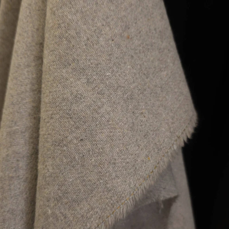 Mélange de Laine | Mini Chevron | Beige & Gris Doux