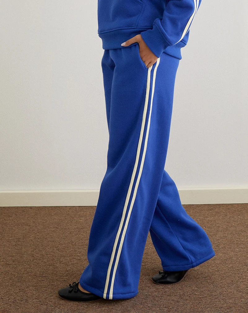 Pantalon de survêtement Oze en bleu cobalt avec reliure Buttermilk
