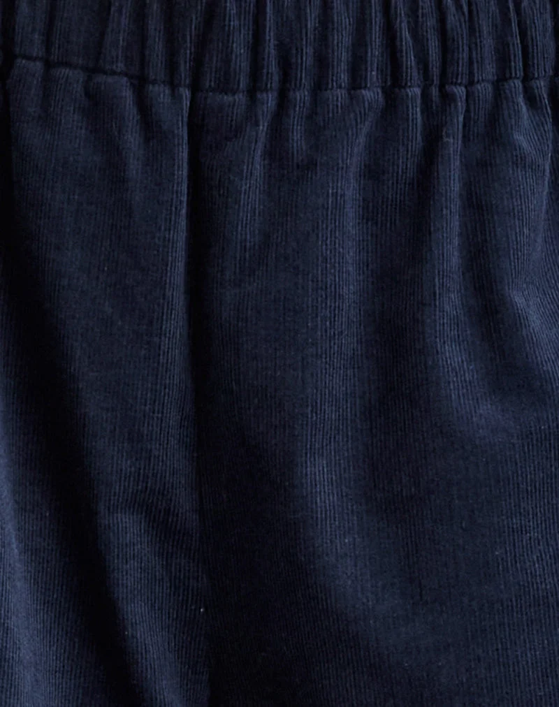 Pantalon à ceinture Sasiya en velours côtelé marine
