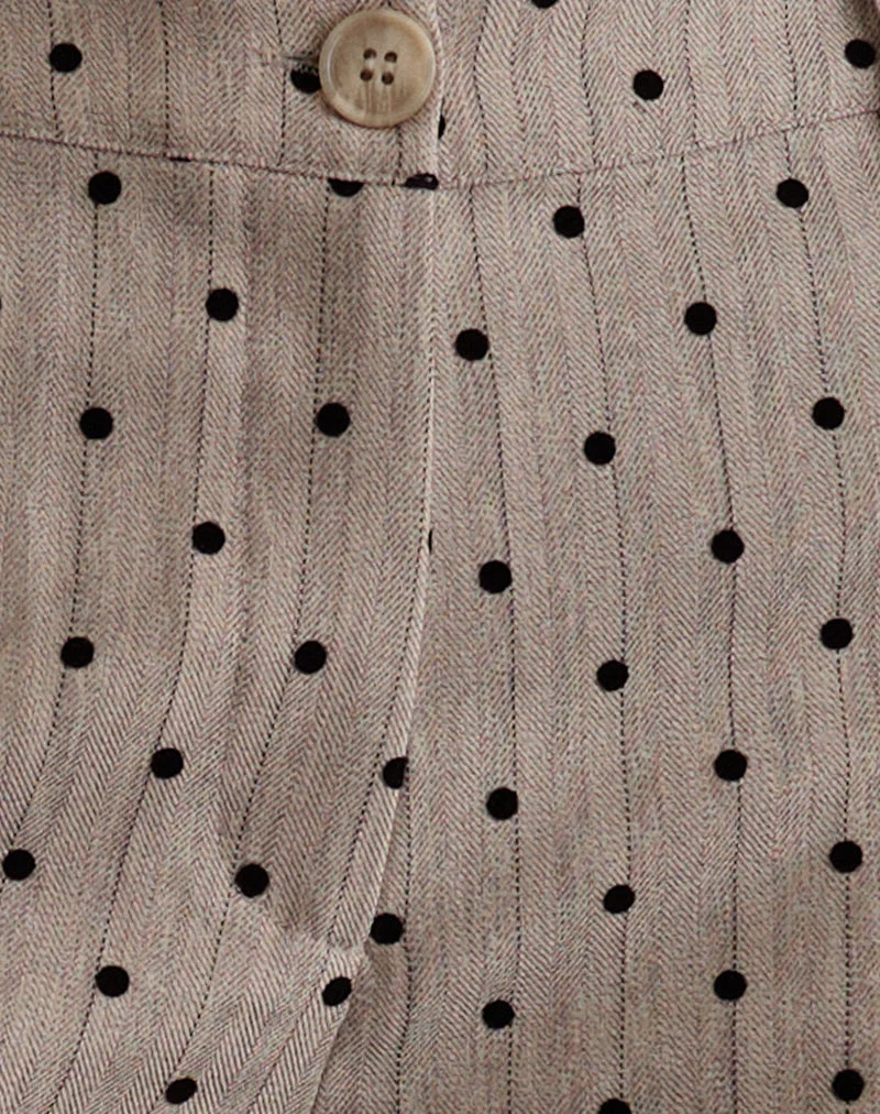 Pantalon Tatina en beige avec rayures à pois