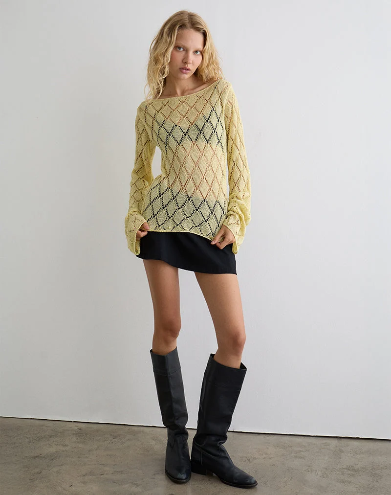 Pull Tate en citron métallisé