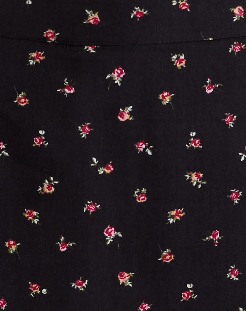 Jupe-culotte Haruto, Ditsy Rose Garden Black