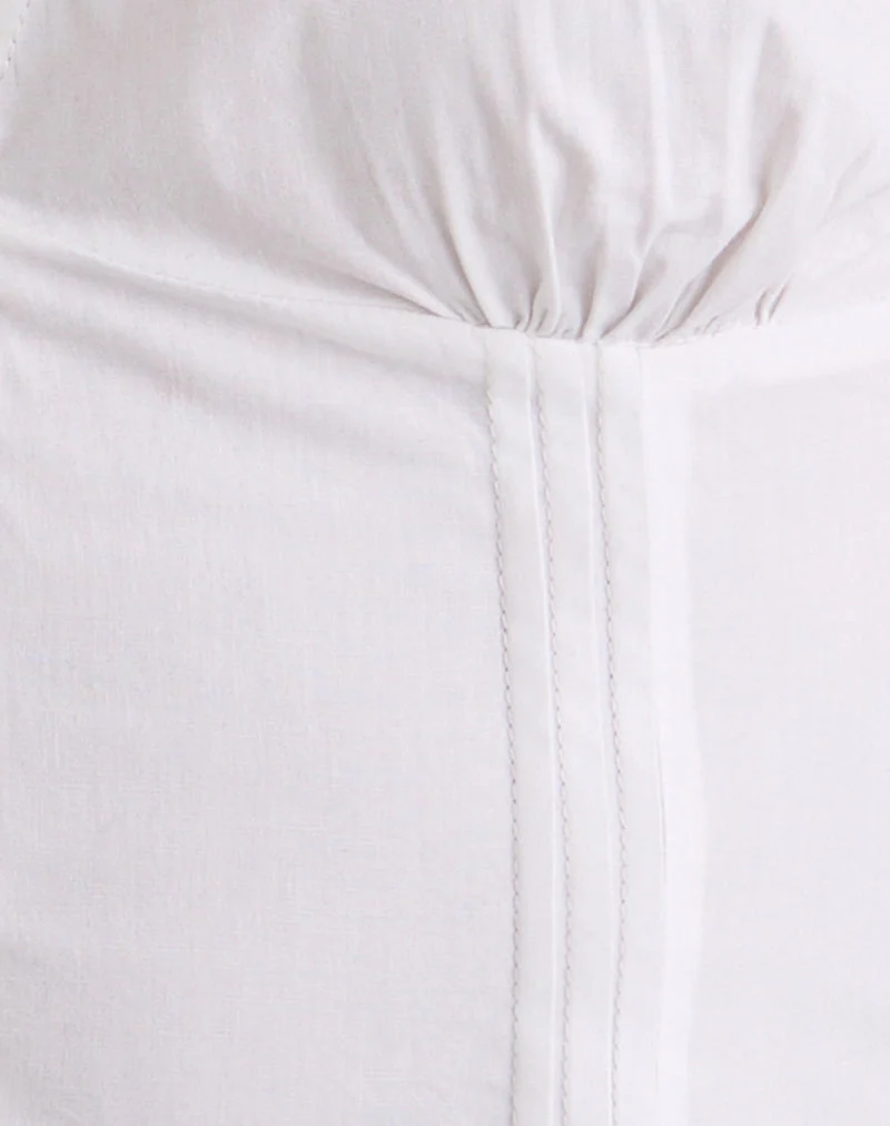 Haut corset à col en V Lasily, blanc