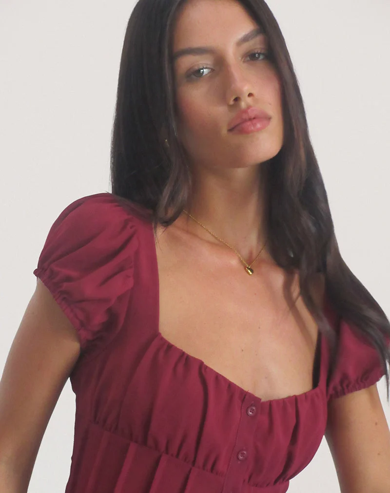 Rolina Blouse in Chiffon Burgundy