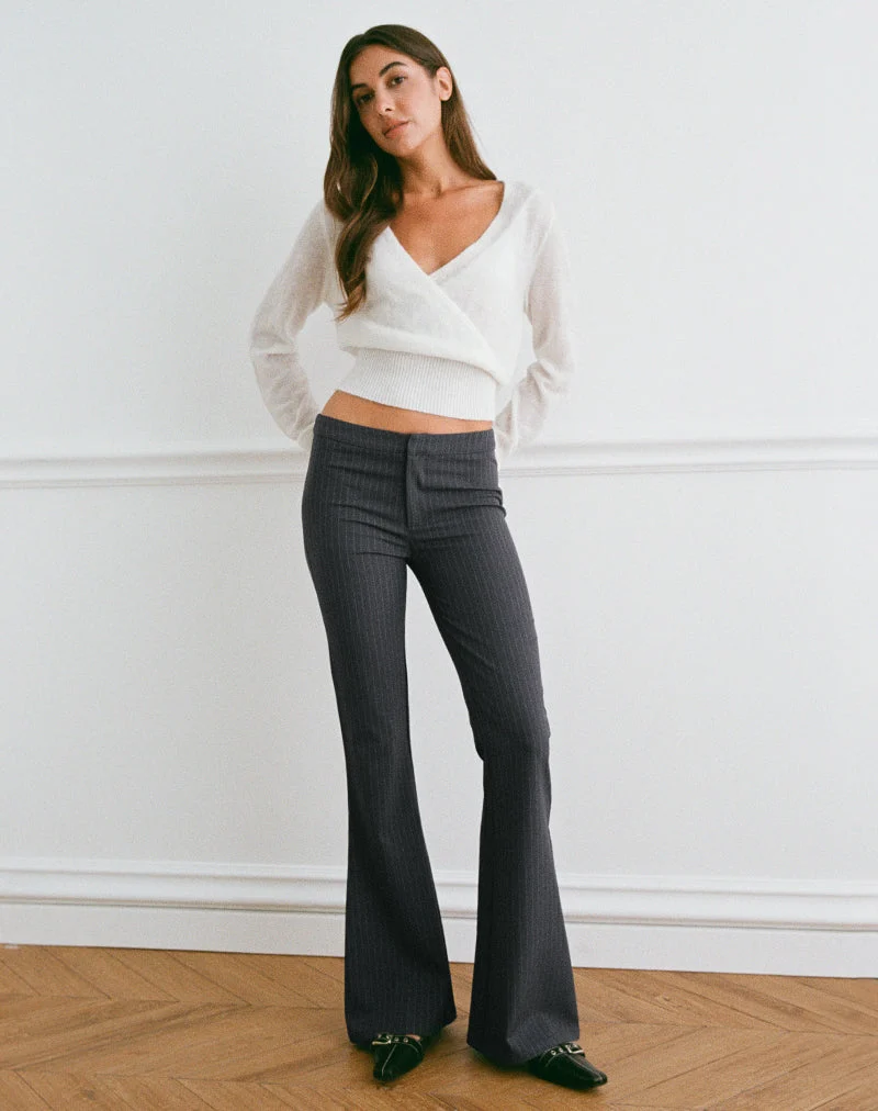 Pantalon Malvinas, rayé gris tailleur