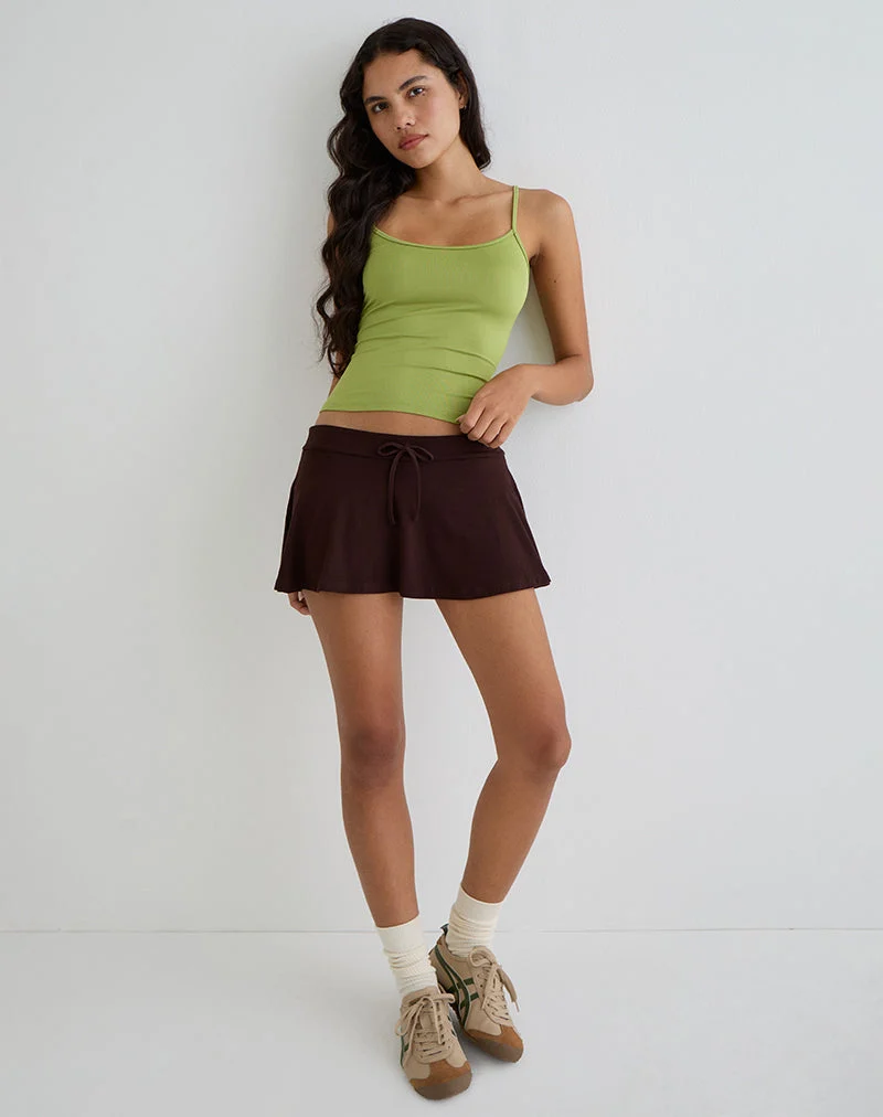 Jupe-short Saeko Micro en chocolat amer