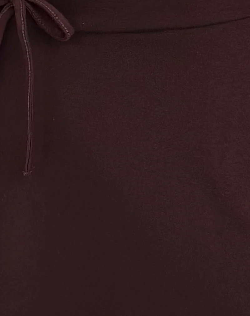 Jupe-short Saeko Micro en chocolat amer