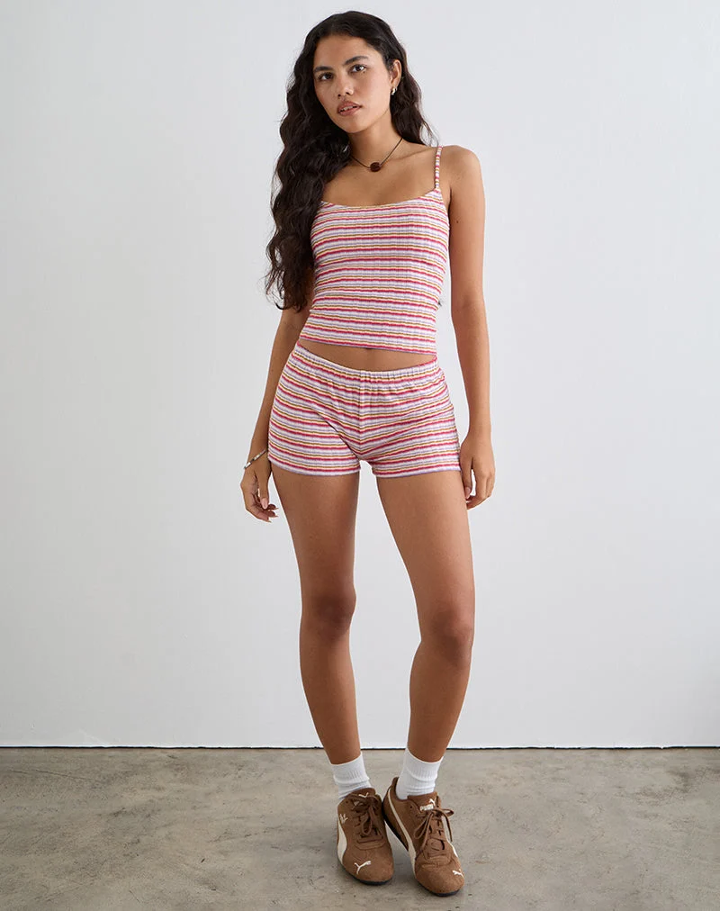 Sunala Cami Top in Stripe Rib Pink and Lilac
