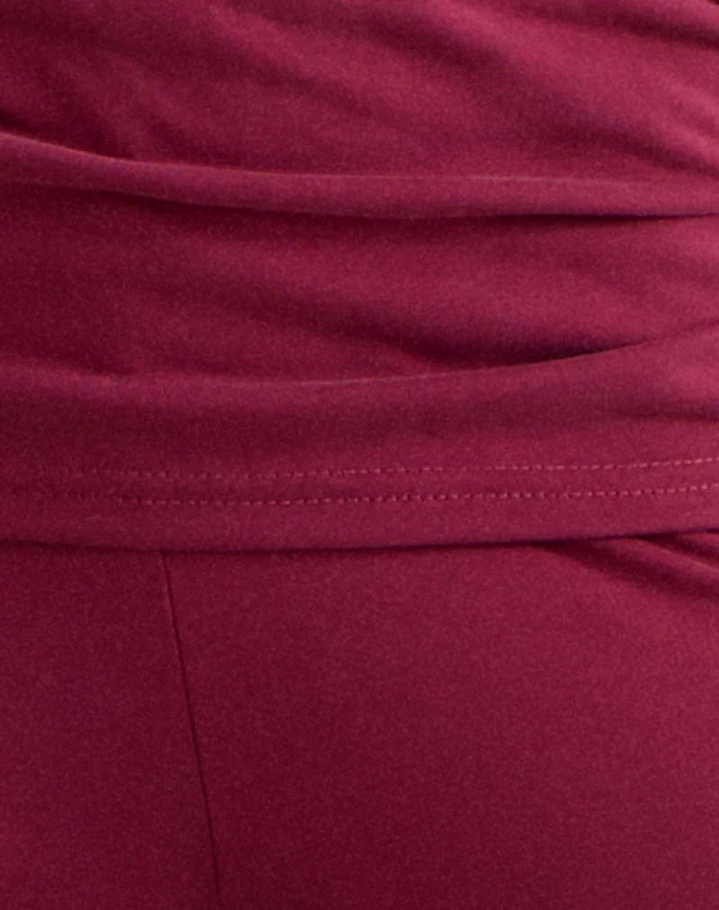 Pantalon à taille basse Jacita en Cupro Bourgogne
