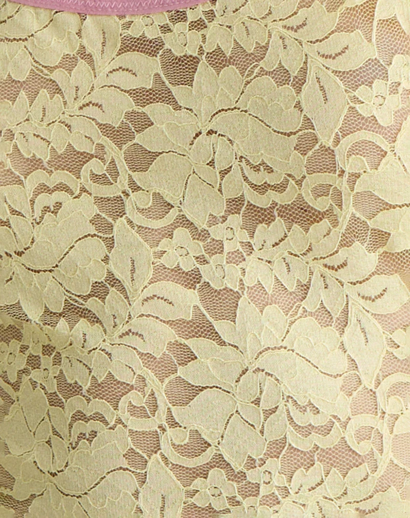 Redum Cami Top in Yellow Lace