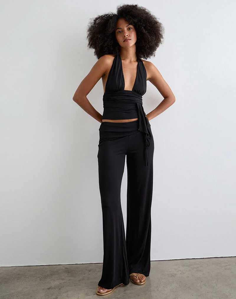 Pantalon Donata en noir avec ceinture
