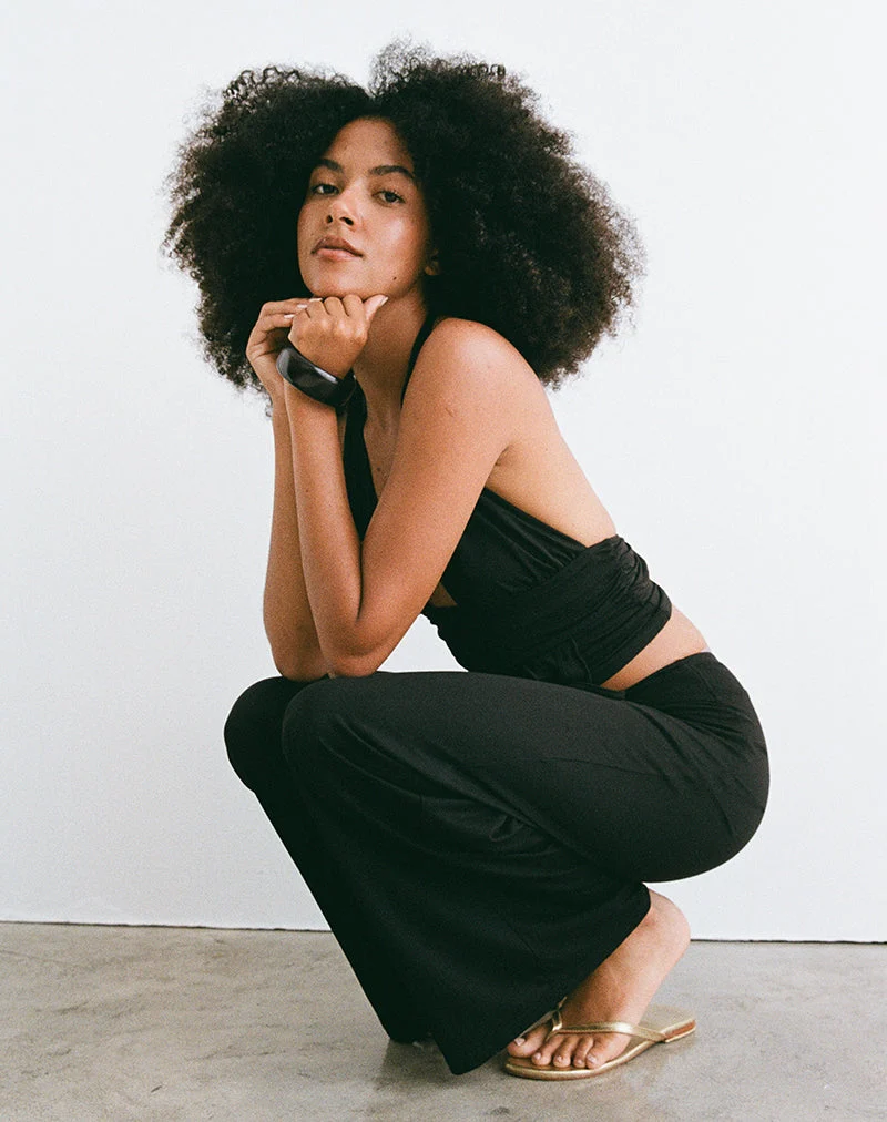 Pantalon Donata en noir avec ceinture