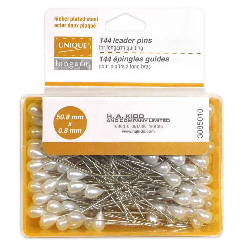 UNIQUE LONGARM | Épingles à quilter à bras long | Tête en forme de poire | 144 mcx. | 50.8 mm (2 po)