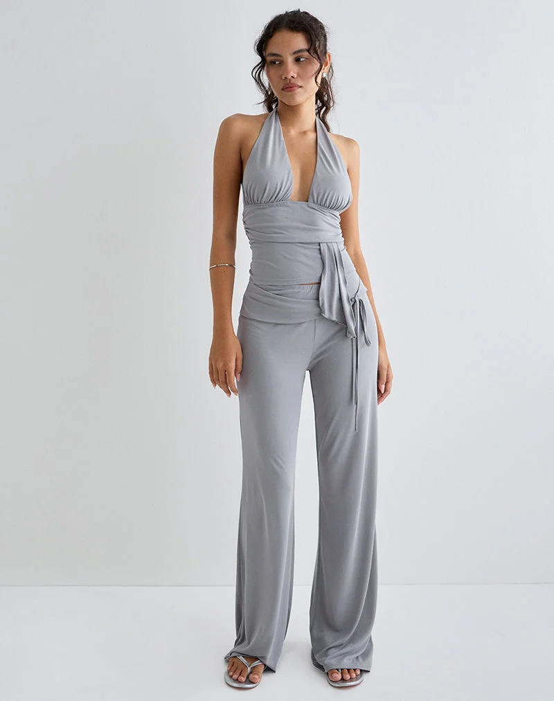 Pantalon Donata en gris avec ceinture