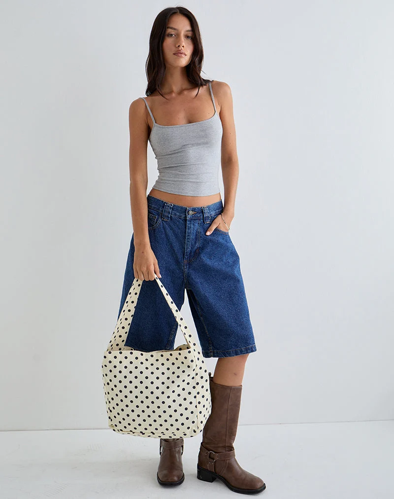 Sac en sergé à pois Sota en blanc et noir