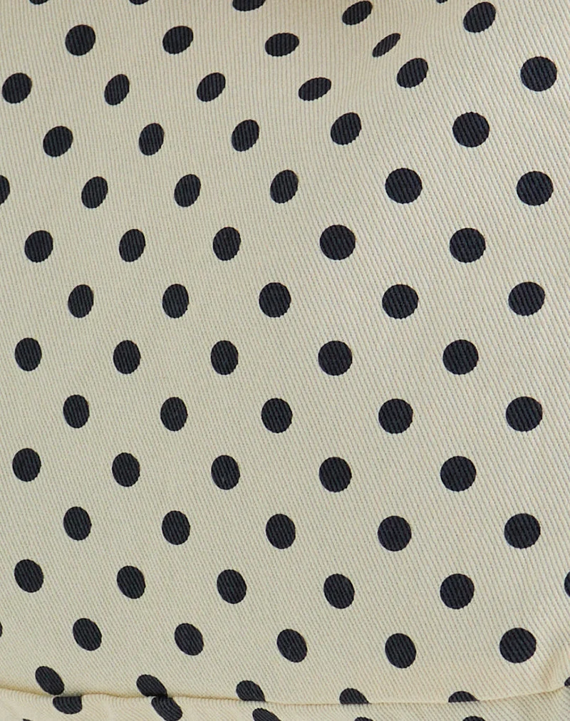 Sac en sergé à pois Sota en blanc et noir