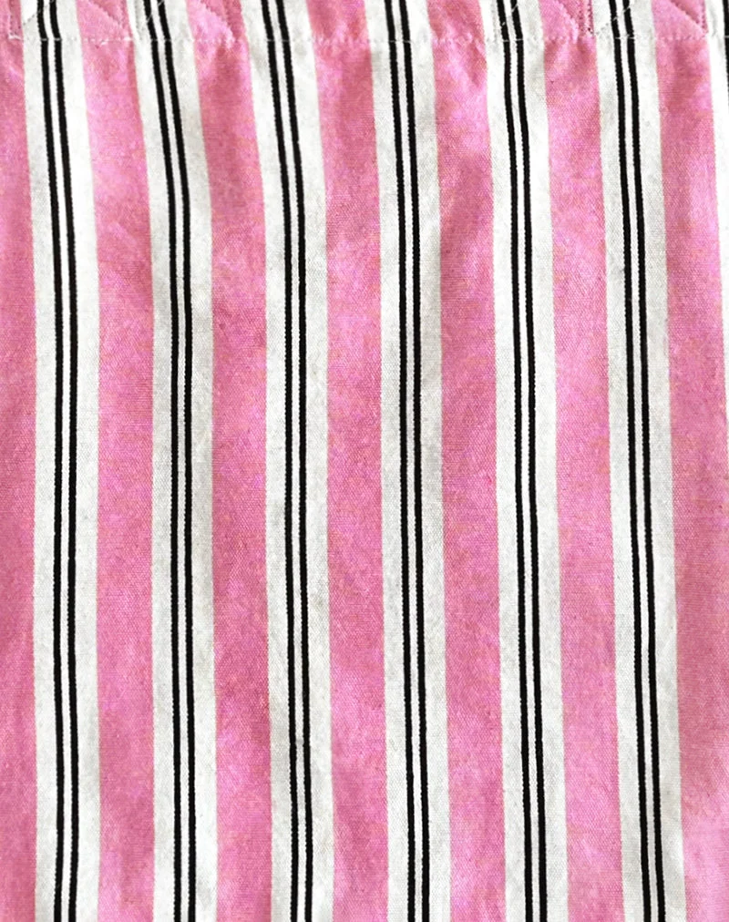 Sac de plage en rose rayé