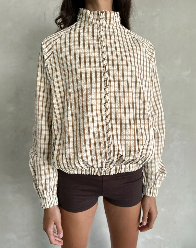 Kalle Shell Jacket in Brown Check