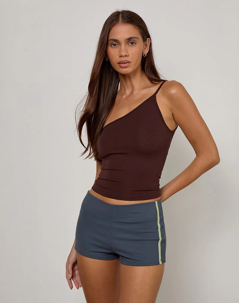 Short Rapal en bleu marine, avec des bandes en sauge