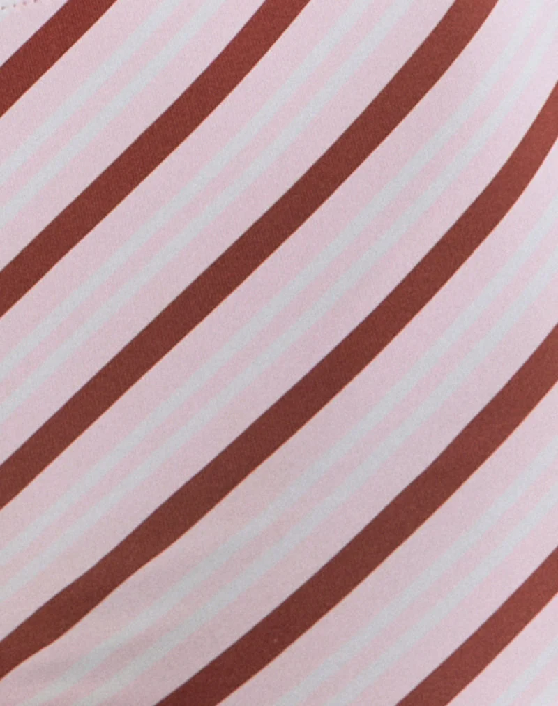 Ciana Hot Pants in Diagonal Stripe Pink (Pantalon chaud à rayures diagonales)