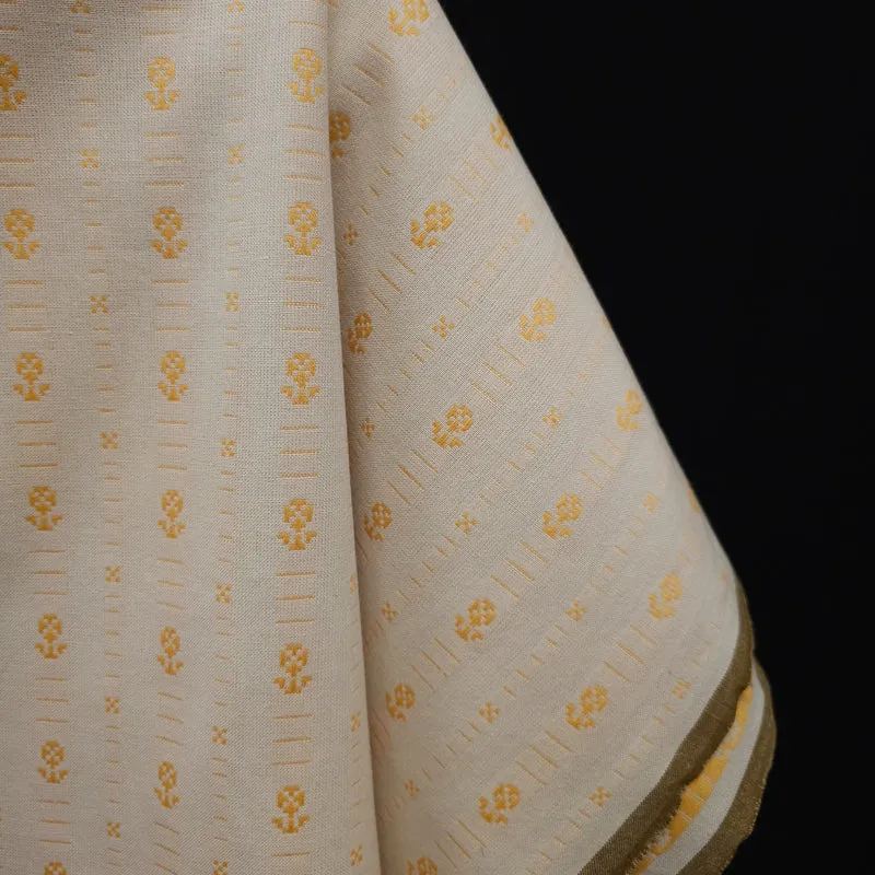 Tissé Teint | 100% Coton | Swedish Holiday | Hilde Floral en Jaune Doré | Fableism