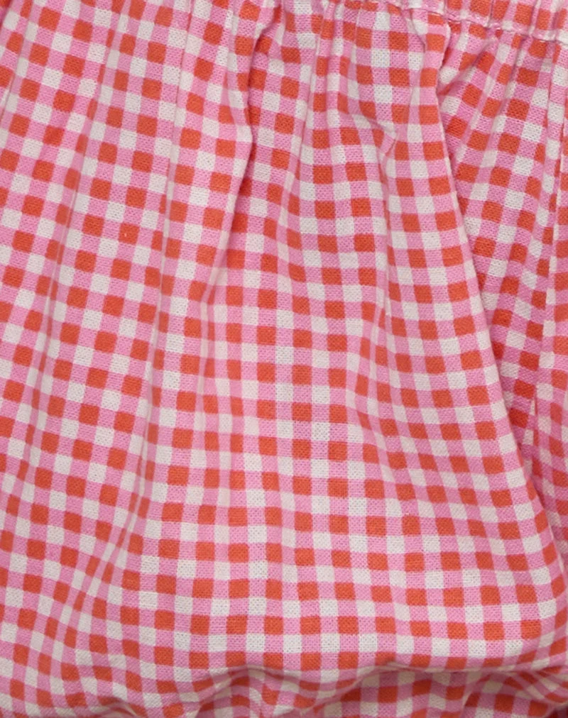 Short Rebo en Mini Gingham Peach